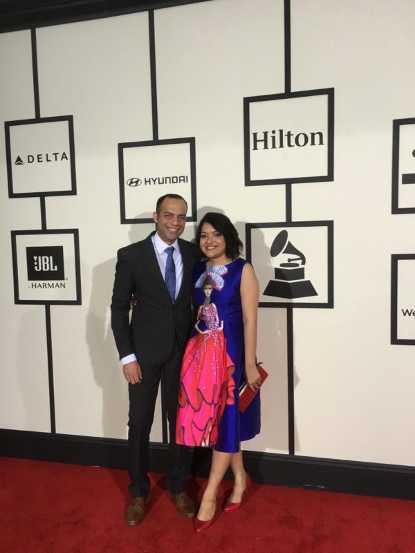 Arun Shenoy and Roshni Mohapatra attend the 58th Annual GRAMMY Awards at STAPLES Center on February 15, 2016 in Los Angeles, California.