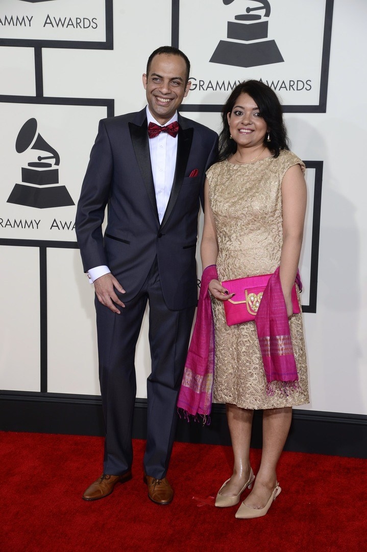 Arun Shenoy (L) and Roshni Mohapatra arrive for the 57th annual Grammy Awards held at the Staples Center in Los Angeles, California, USA, 08 February 2015. EPA/MICHAEL NELSON